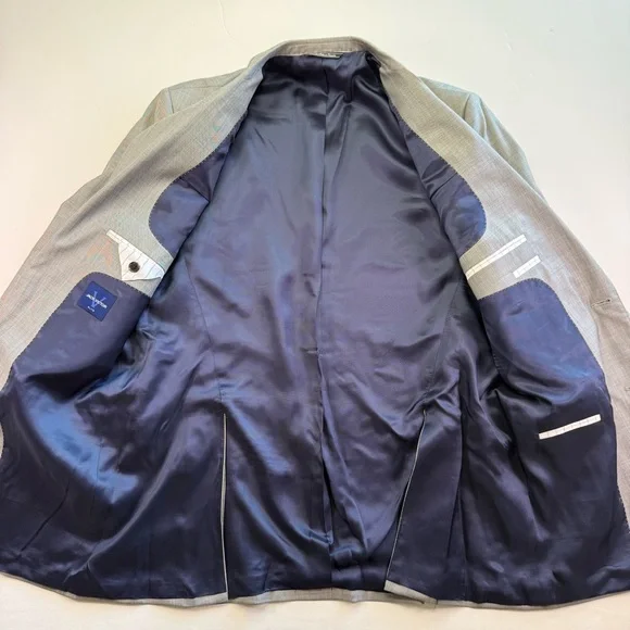 Jack Victor Mens Blazer Sport Coat Two Button Casual Jacket 44L Wool Suits